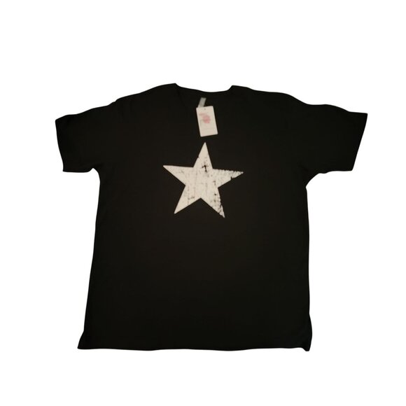 Source Unknown Tops - Star Graphic Black T-Shirt Woens Size XL Cotton Casual Tee With Tags